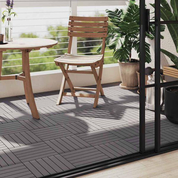 vidaXL Carreaux de terrasse 10pcs Délavage gris 30x30 cm Acacia solide
