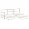 vidaXL Salon de jardin 5 pcs avec coussins blanc bois massif