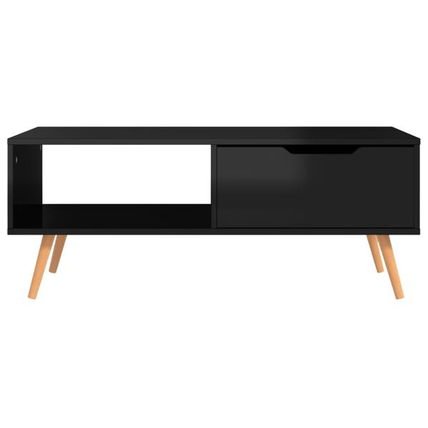 vidaXL Table basse Noir brillant 100x49,5x43 cm Bois d'ingénierie