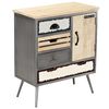 vidaXL Buffet Bois de manguier massif et acier 65x33x76 cm