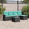 vidaXL Salon de jardin 5 pcs avec coussins noir r&eacute;sine tress&eacute;e