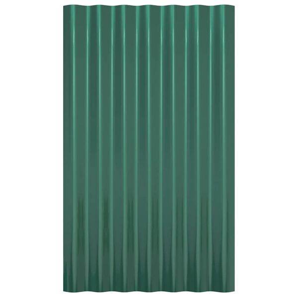 vidaXL Panneaux de toiture 12 pcs Acier galvanisé Vert 60x36 cm