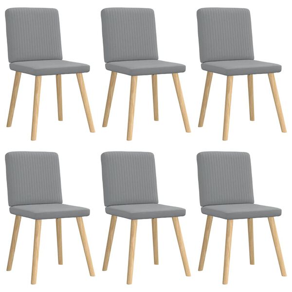 vidaXL Chaises à manger lot de 6 gris clair tissu