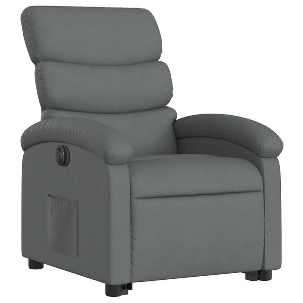vidaXL Fauteuil inclinable électrique gris foncé tissu