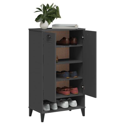 vidaXL Armoire à chaussures VIKEN gris anthracite bois d'ingénierie