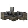 vidaXL Salon de jardin 4 pcs avec coussins r&eacute;sine tress&eacute;e gris