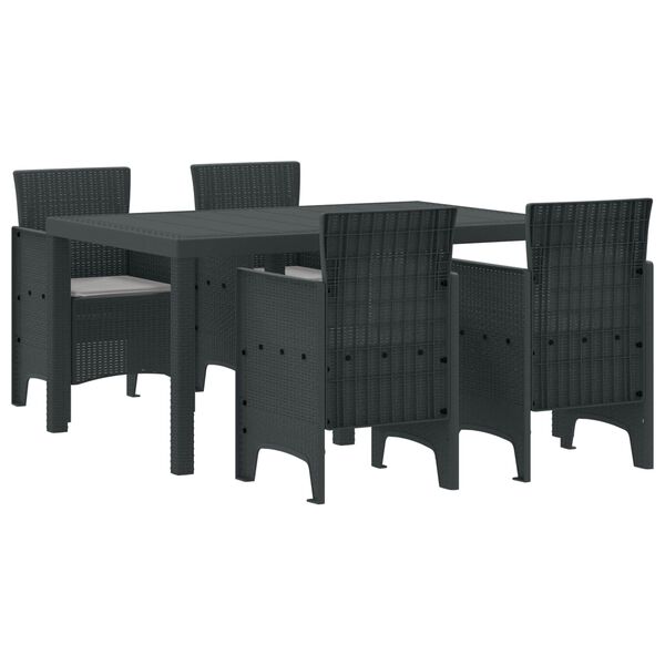 vidaXL Ensemble de salle &agrave; manger pour jardin 5 pcs Anthracite