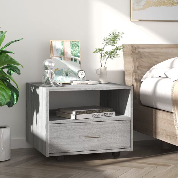 vidaXL Table basse sonoma gris 55x55x40 cm bois d'ing&eacute;nierie