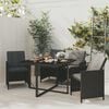 vidaXL Ensemble &agrave; d&icirc;ner de jardin avec coussins 5 pcs poly rotin noir