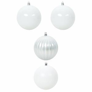 vidaXL Ensemble de Boules de No&euml;l 4 pcs Blanc Plastique