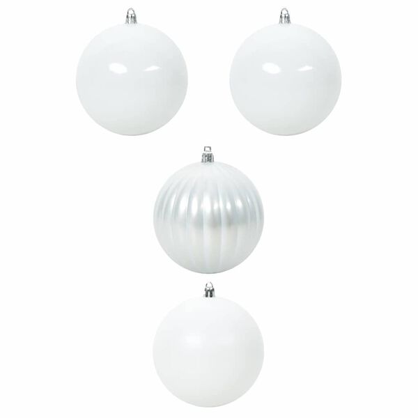 vidaXL Set de Boules de No&euml;l XXL 4 pcs Blanc Plastique