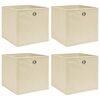 vidaXL Bo&icirc;tes de rangement 4 pcs Cr&egrave;me 32x32x32 cm Tissu