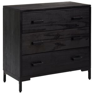 vidaXL Commode Noir 75x35x70 cm Bois de pin massif