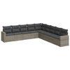 vidaXL Salon de jardin 9 pcs avec coussins gris r&eacute;sine tress&eacute;e