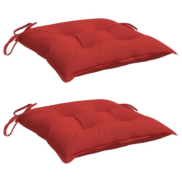 vidaXL Coussins de chaise lot de 2 rouge 40x40x7 cm tissu oxford