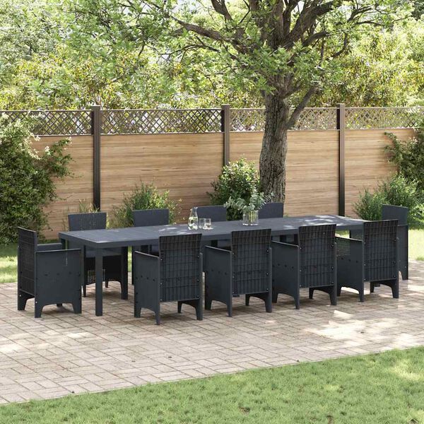 vidaXL Table de jardin pour repas Anthracite 350 x 100 x 73 cm