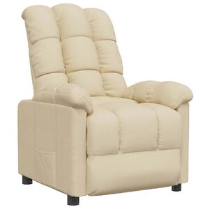 vidaXL Fauteuil inclinable Crème Tissu