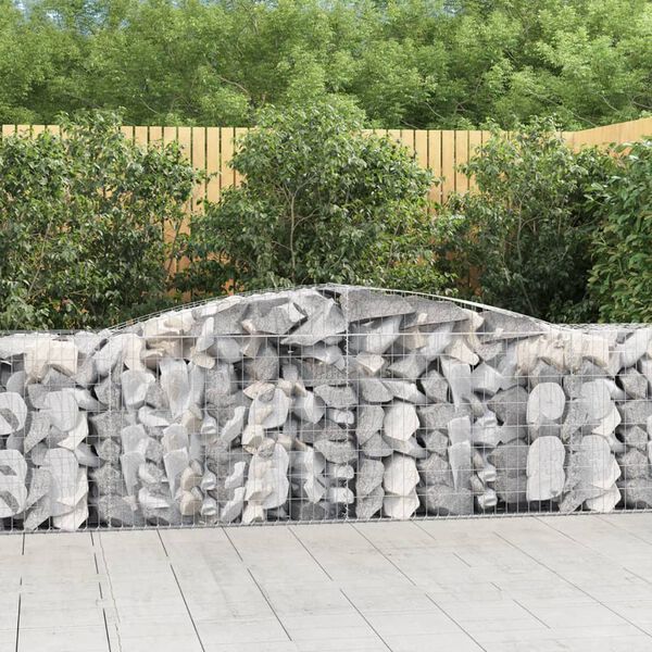 vidaXL Paniers &agrave; gabions arqu&eacute;s 15 pcs 400x50x80/100 cm Fer galvanis&eacute;