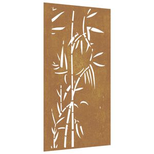 vidaXL Décoration murale jardin 105x55 cm acier corten design bambou
