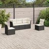 vidaXL Salon de jardin 5 pcs avec coussins noir r&eacute;sine tress&eacute;e