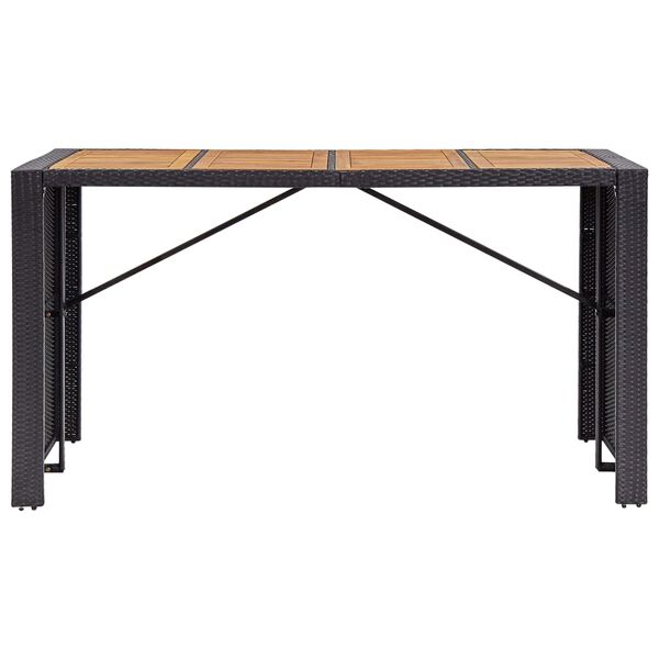 vidaXL Ensemble de bar d'ext&eacute;rieur 9 pcs R&eacute;sine tress&eacute;e et acacia Noir