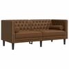 vidaXL Canap&eacute; Chesterfield avec traversins 2 places similicuir daim