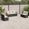 vidaXL Salon de jardin 7 pcs avec coussins noir r&eacute;sine tress&eacute;e