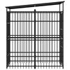 vidaXL Chenil d'ext&eacute;rieur avec toit pour chiens Acier 1,84 m&sup2;