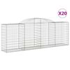 vidaXL Paniers &agrave; gabions arqu&eacute;s 20 pcs 300x50x100/120 cm fer galvanis&eacute;