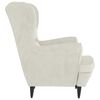 vidaXL Fauteuil blanc cr&egrave;me velours
