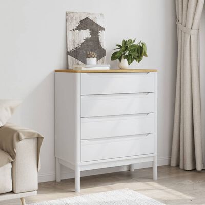 vidaXL Commode FLORO blanc bois de pin massif