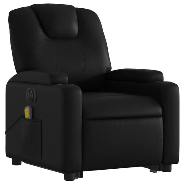 vidaXL Fauteuil inclinable de massage électrique noir similicuir