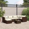 vidaXL Salon de jardin avec coussins 7 pcs marron r&eacute;sine tress&eacute;e