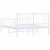vidaXL Cadre de lit métal sans matelas et pied de lit blanc 135x190 cm