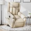vidaXL Fauteuil inclinable de massage &eacute;lectrique cr&egrave;me tissu