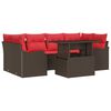 vidaXL Ensemble de canapé de jardin 7 pcs Marron Poly rotin