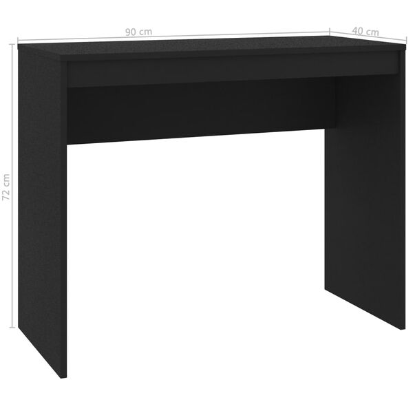 vidaXL Bureau Noir 90x40x72 cm Bois d'ing&eacute;nierie