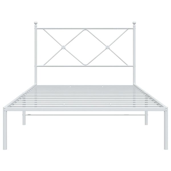 vidaXL Cadre de lit métal sans matelas et tête de lit blanc 100x200 cm