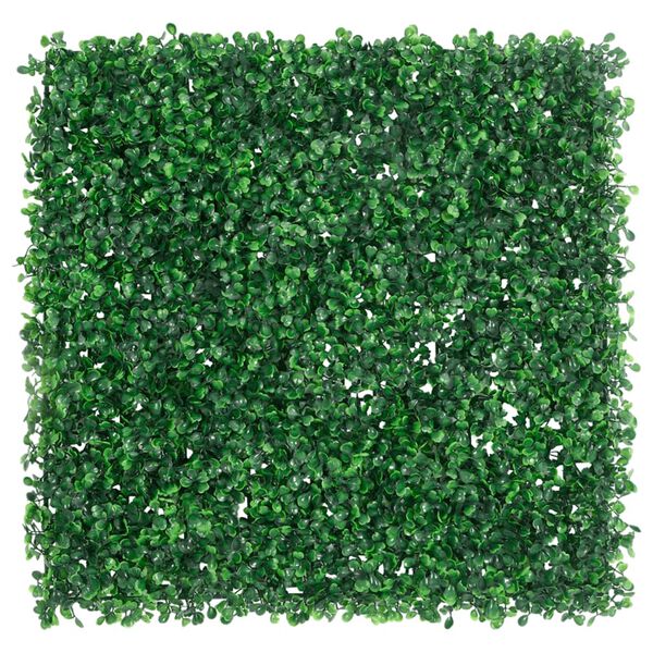 vidaXL Cl&ocirc;ture &agrave; feuilles d&rsquo;arbustes artificiels 24 pcs vert 50x50 cm