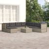 vidaXL Salon de jardin 8 pcs avec coussins Gris R&eacute;sine tress&eacute;e