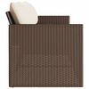 vidaXL Canapé de jardin avec coussins 3 places brun résine tressée