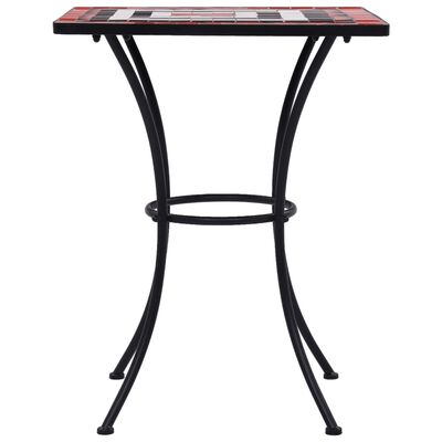 vidaXL Table de bistro mosaïque Terre cuite et blanc 60 cm Céramique