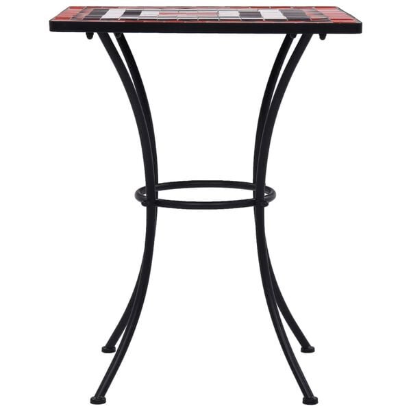 vidaXL Table de bistro mosa&iuml;que Terre cuite et blanc 60 cm C&eacute;ramique
