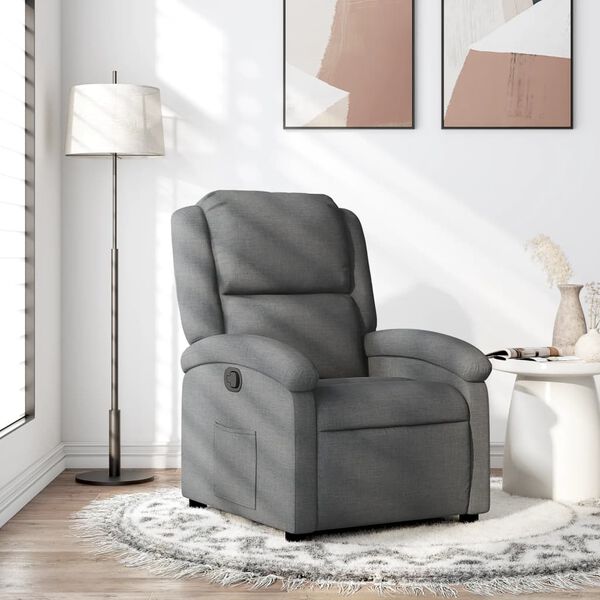 vidaXL Fauteuil inclinable gris fonc&eacute; tissu