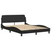 vidaXL Cadre de lit avec LED sans matelas Zadar noir 137x190 cm