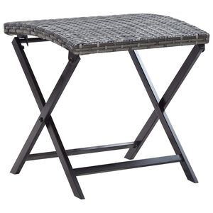 vidaXL Tabouret pliable r&eacute;sine tress&eacute;e gris