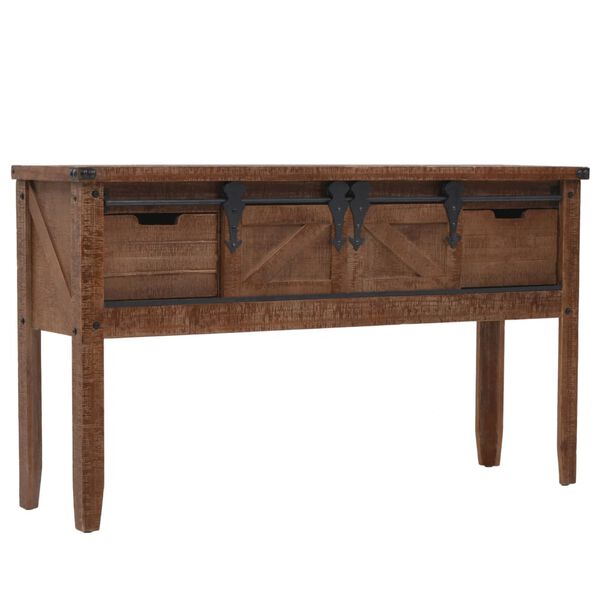 vidaXL Table console Bois massif de sapin 131 x 35,5 x 75 cm Marron