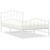 vidaXL Cadre de lit m&eacute;tal sans matelas et pied de lit blanc 100x200 cm