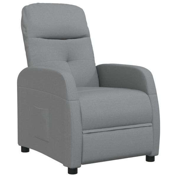 vidaXL Fauteuil inclinable Gris clair Tissu