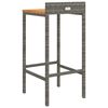 vidaXL Tabourets de bar lot de 2 gris r&eacute;sine tress&eacute;e et bois d'acacia
